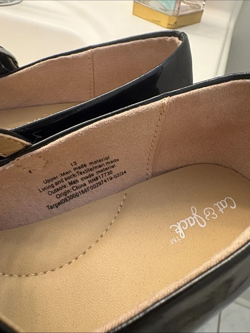 Cat & Jack Black Patent Double-Strap Mary Jane Shoes for Kids